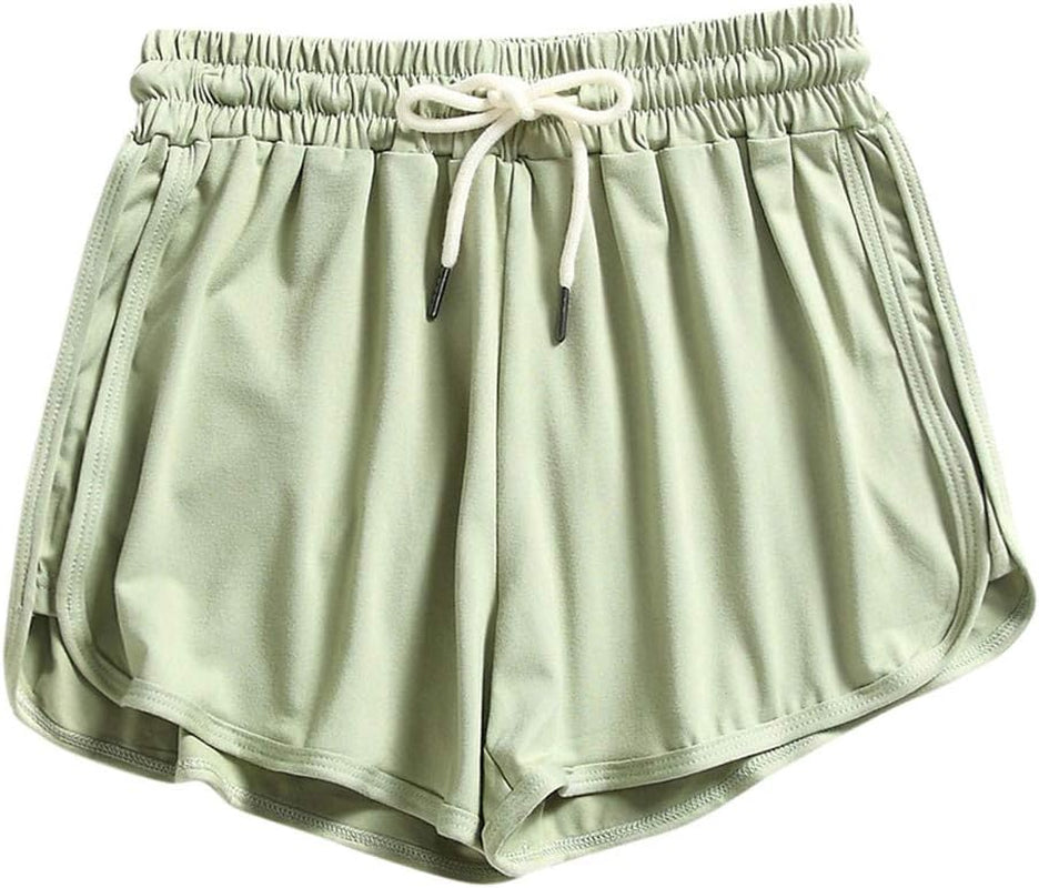 Casual Shorts for Women,Womens Comfy Drawstring Elastic Waist Loose Linen Shorts with Pockets Shorts for Teen Girls Green