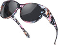 Polarized Sunglasses Fit over Glasses for Women, round Sunglasses for Driving & Outdoor UV400 Protection