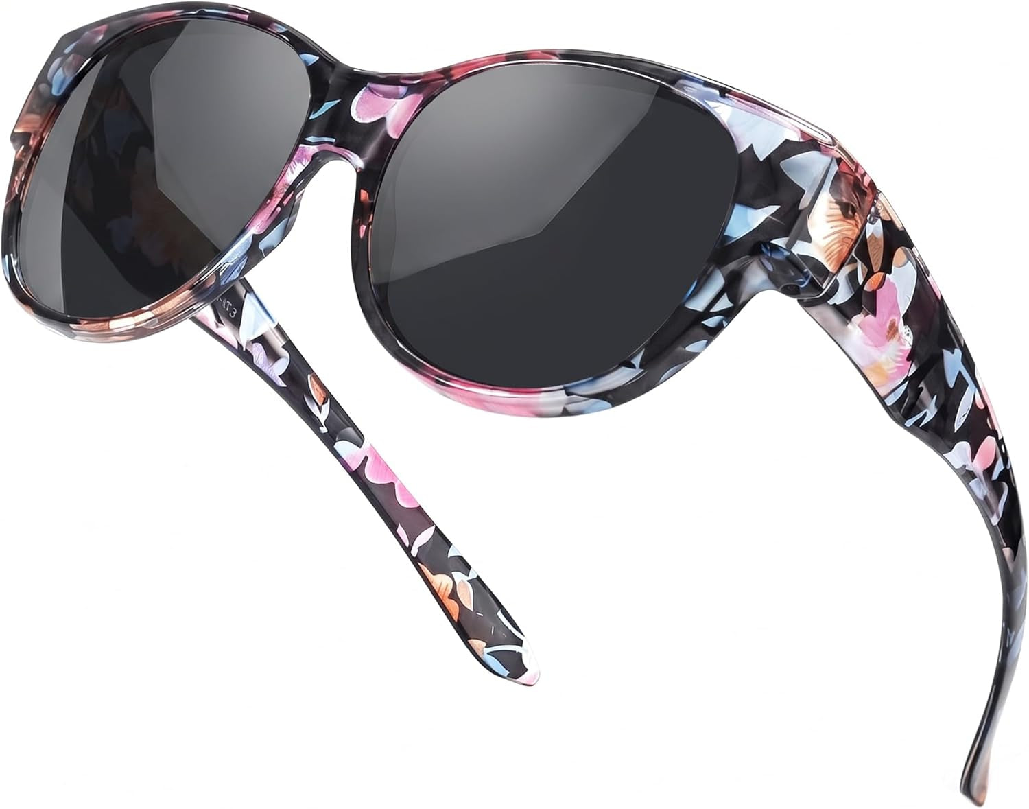 Polarized Sunglasses Fit over Glasses for Women, round Sunglasses for Driving & Outdoor UV400 Protection