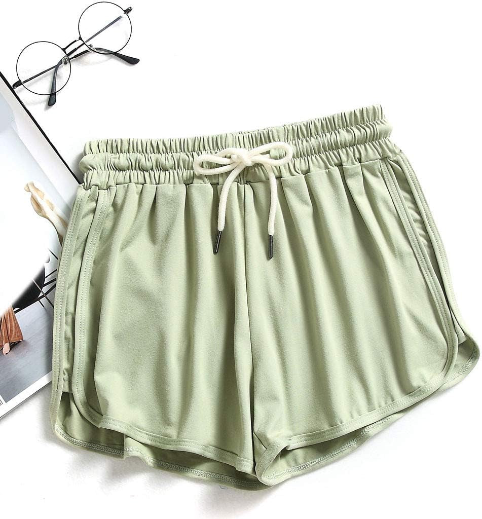 Casual Shorts for Women,Womens Comfy Drawstring Elastic Waist Loose Linen Shorts with Pockets Shorts for Teen Girls Green