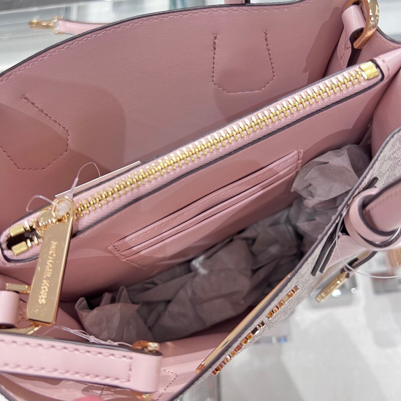 Michael Kors Mercer Medium Crossbody Messenger Bag in Vanilla Powder Blush